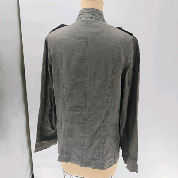 Zara 100% linen Military Officer Fully Lined Jacket - Picture 8 of 12